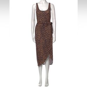 Reformation Kaila wrap leopard midi dress. Size Small.